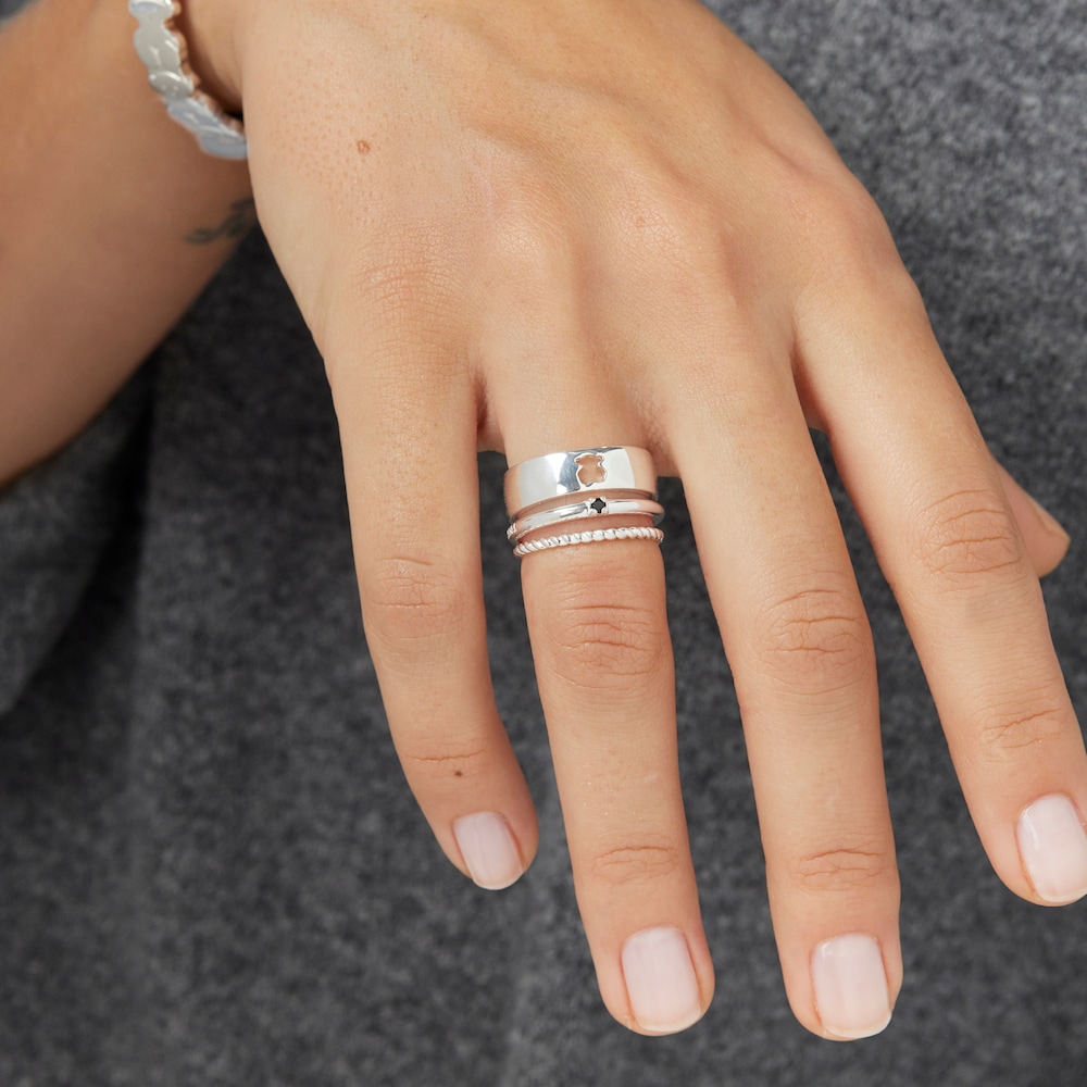 Silver and Spinel TOUS Ring Mix Rings set Bear motifs
