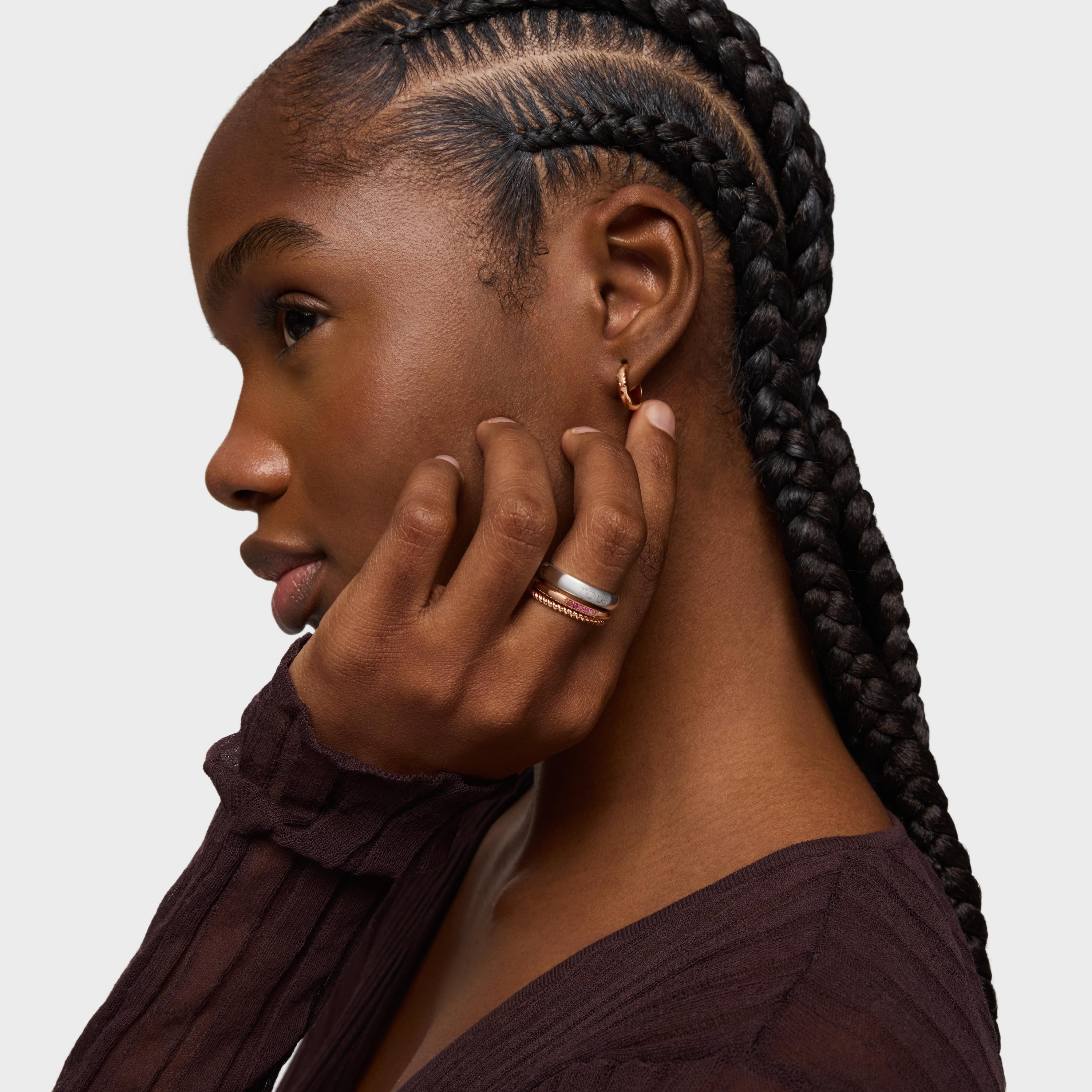 Silver, rose Silver Vermeil, Sapphire and Ruby TOUS Ring Mix Rings set