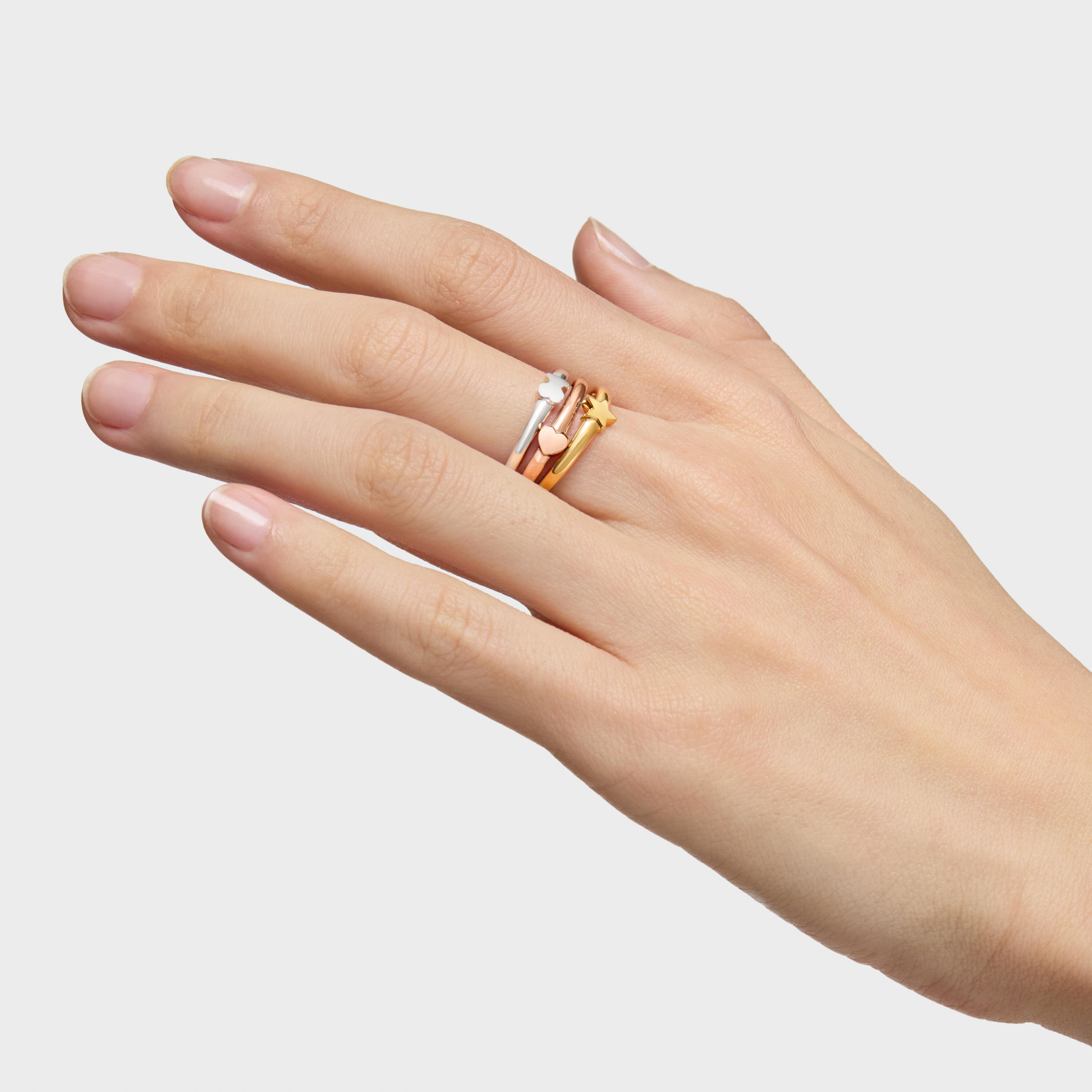 Silver, Silver Vermeil and rose TOUS Ring Mix motifs Rings set