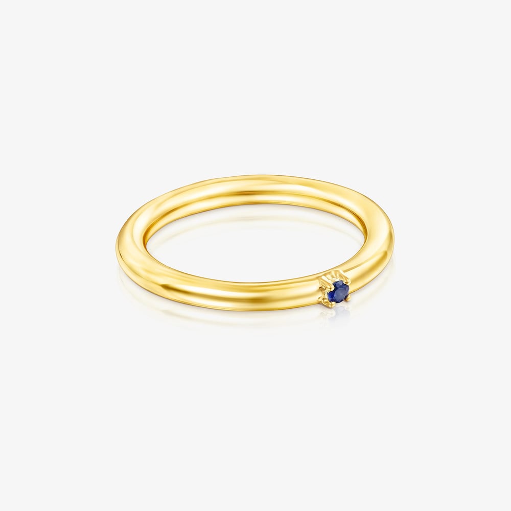 Anello con placcatura in oro 18 kt su argento e zaffiro blu Ring Mix