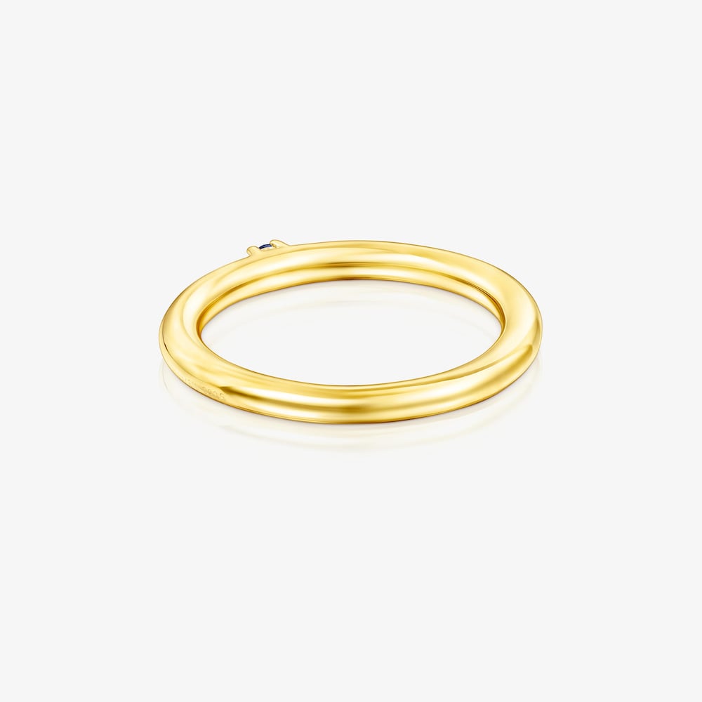 Anello con placcatura in oro 18 kt su argento e zaffiro blu Ring Mix