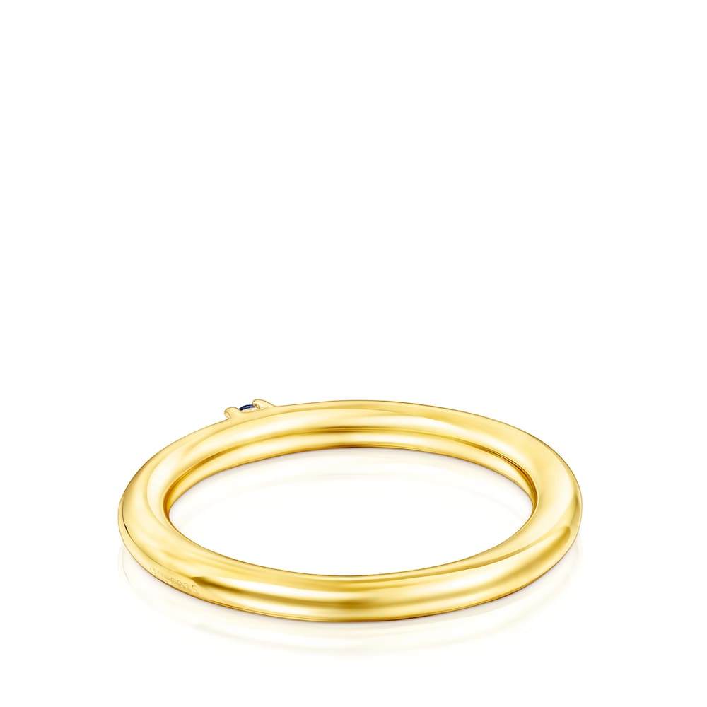 Anillo de plata vermeil y zafiro azul Ring Mix image number 2