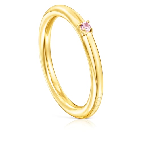 Anel Ring Mix em Prata Vermeil e Safira rosa image number 0
