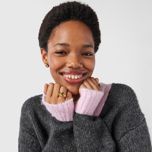 Anel Ring Mix em Prata Vermeil e Safira rosa