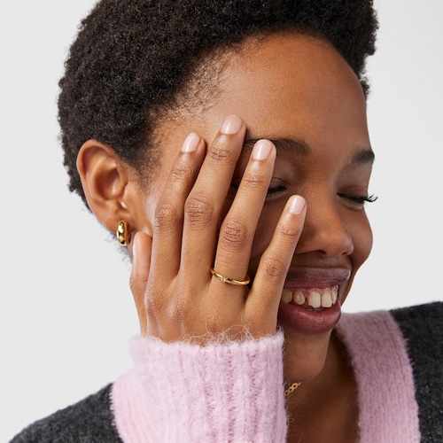 Anel Ring Mix em Prata Vermeil e Safira rosa