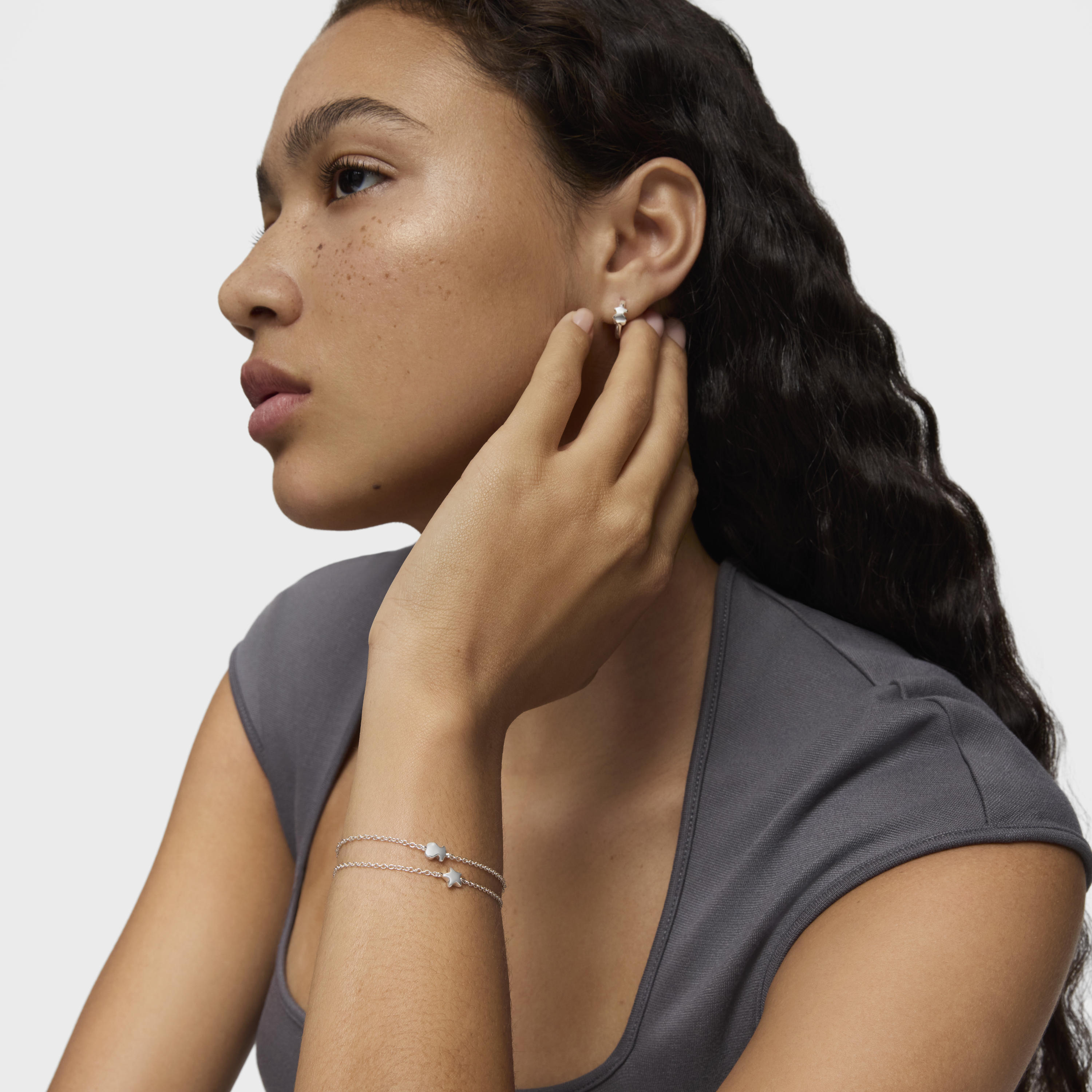 Silver Mini Icons bear-star Bracelets set