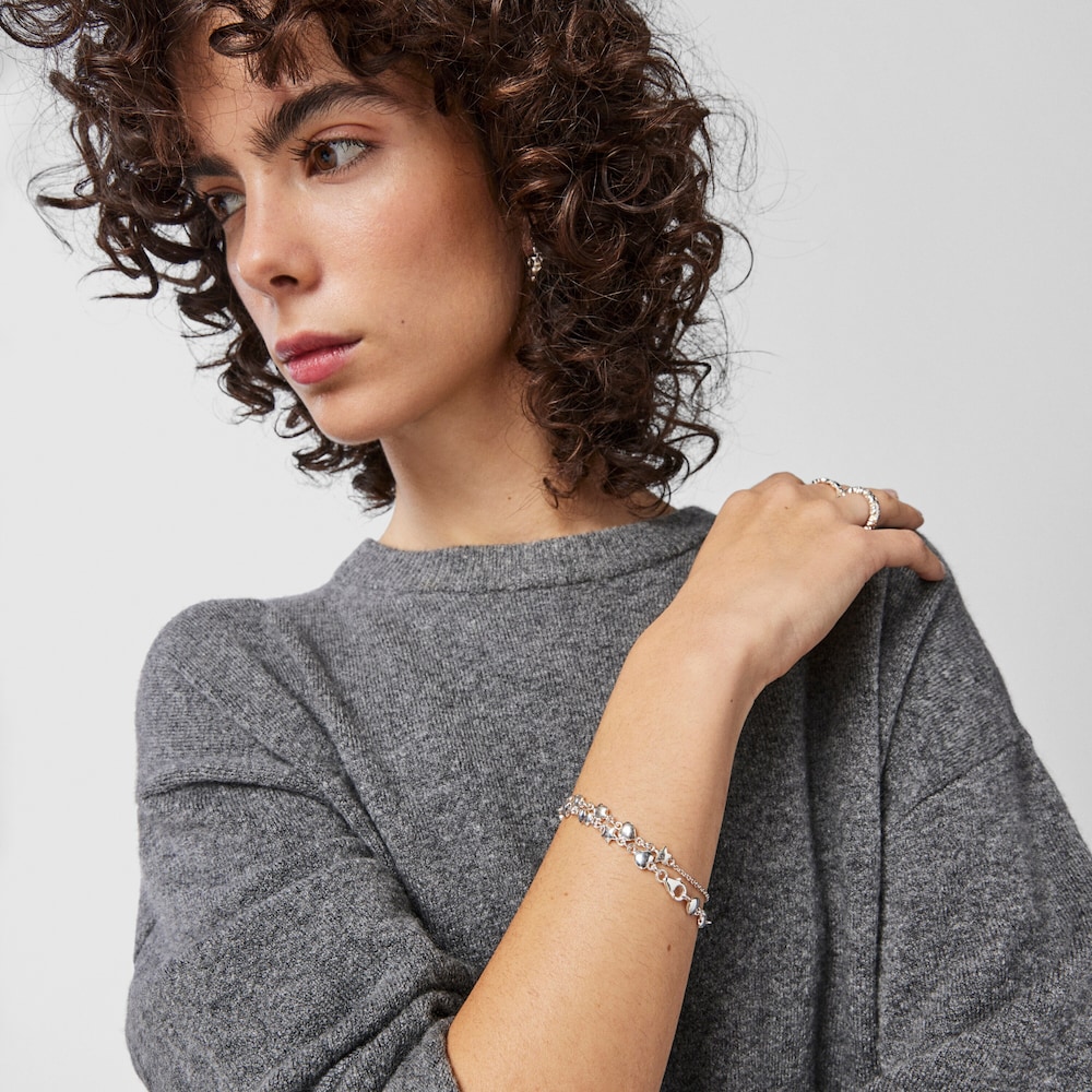 Pulseira Mini Icons motivos em Prata