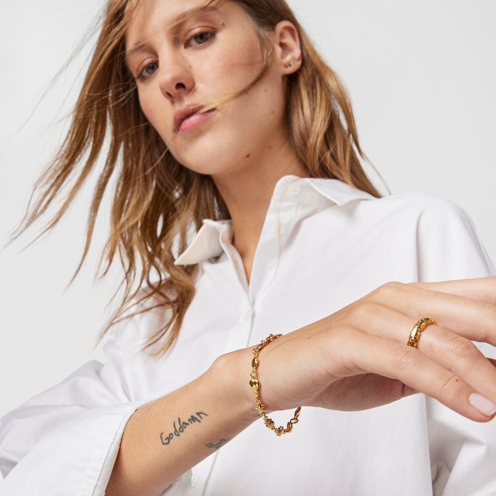 Pulsera Mini Icons con ba&ntilde;o de oro 18 kt sobre plata