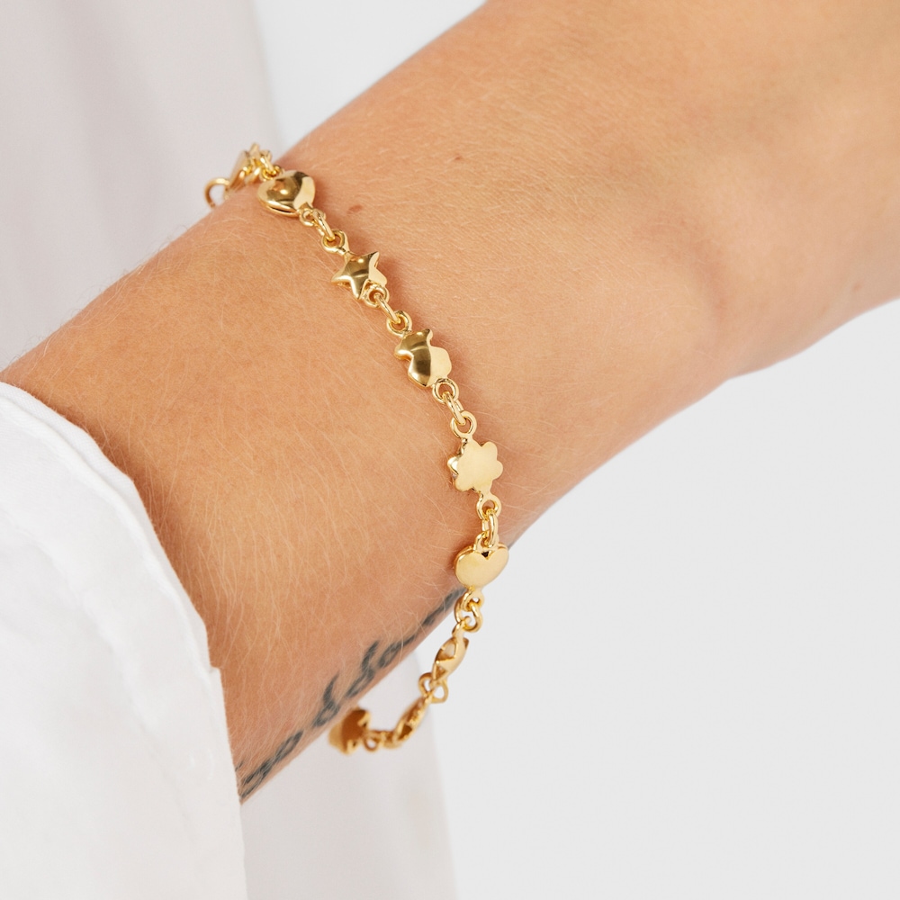 Pulsera Mini Icons con ba&ntilde;o de oro 18 kt sobre plata