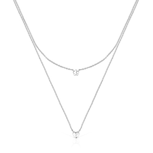 Silver Mini Icons flower-heart Necklaces set image number 0