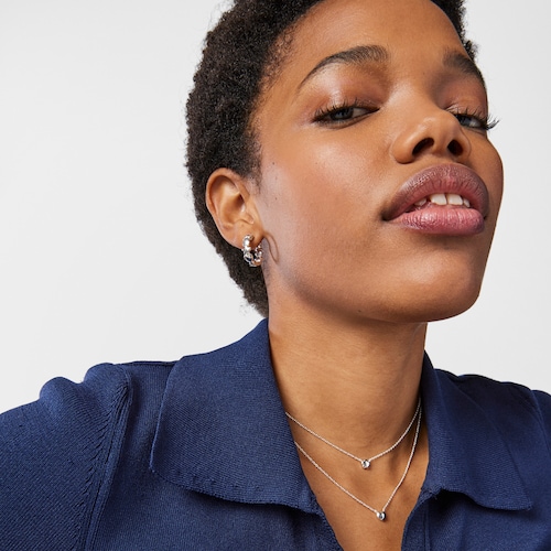 Pack de Colares Mini Icons flor-cora&ccedil;&atilde;o em Prata