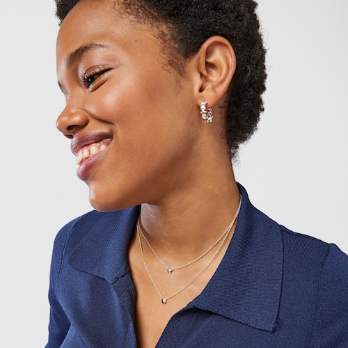 Pack de Colares Mini Icons flor-cora&ccedil;&atilde;o em Prata