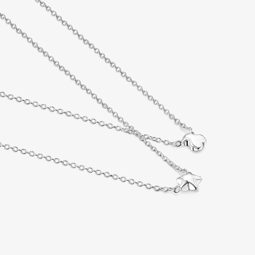 Pack de Collares oso-estrella de plata Mini Icons