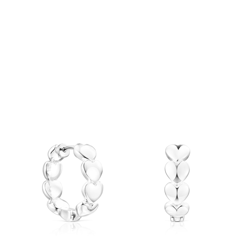 Pendientes corazón de plata Mini Icons image number 0