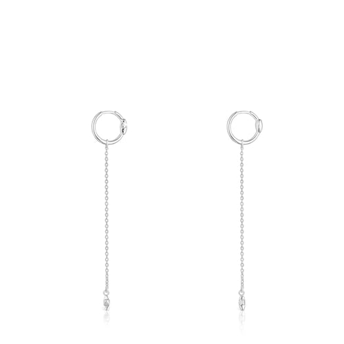 Pendientes largos de plata Mini Icons