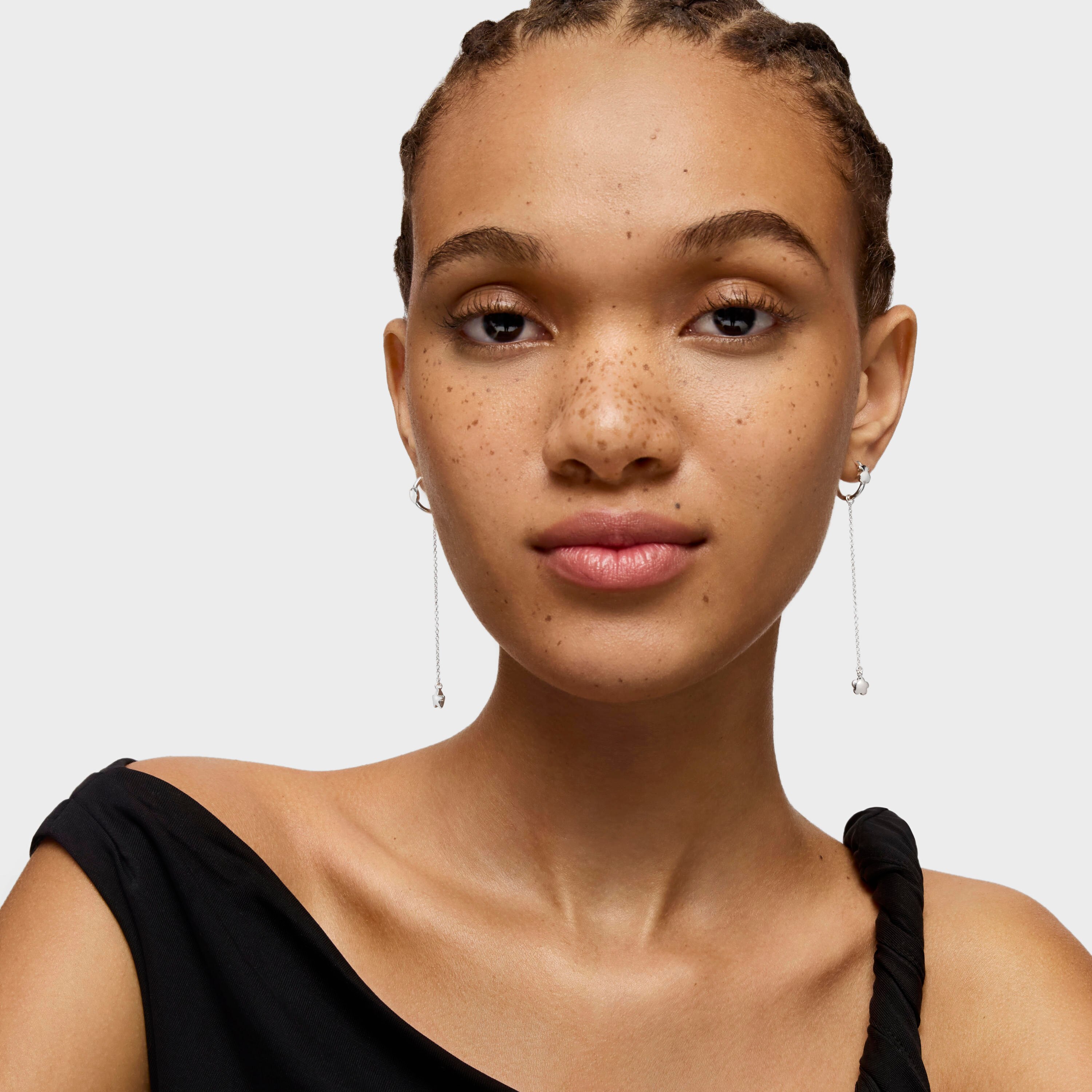 Long Silver Mini Icons Earrings