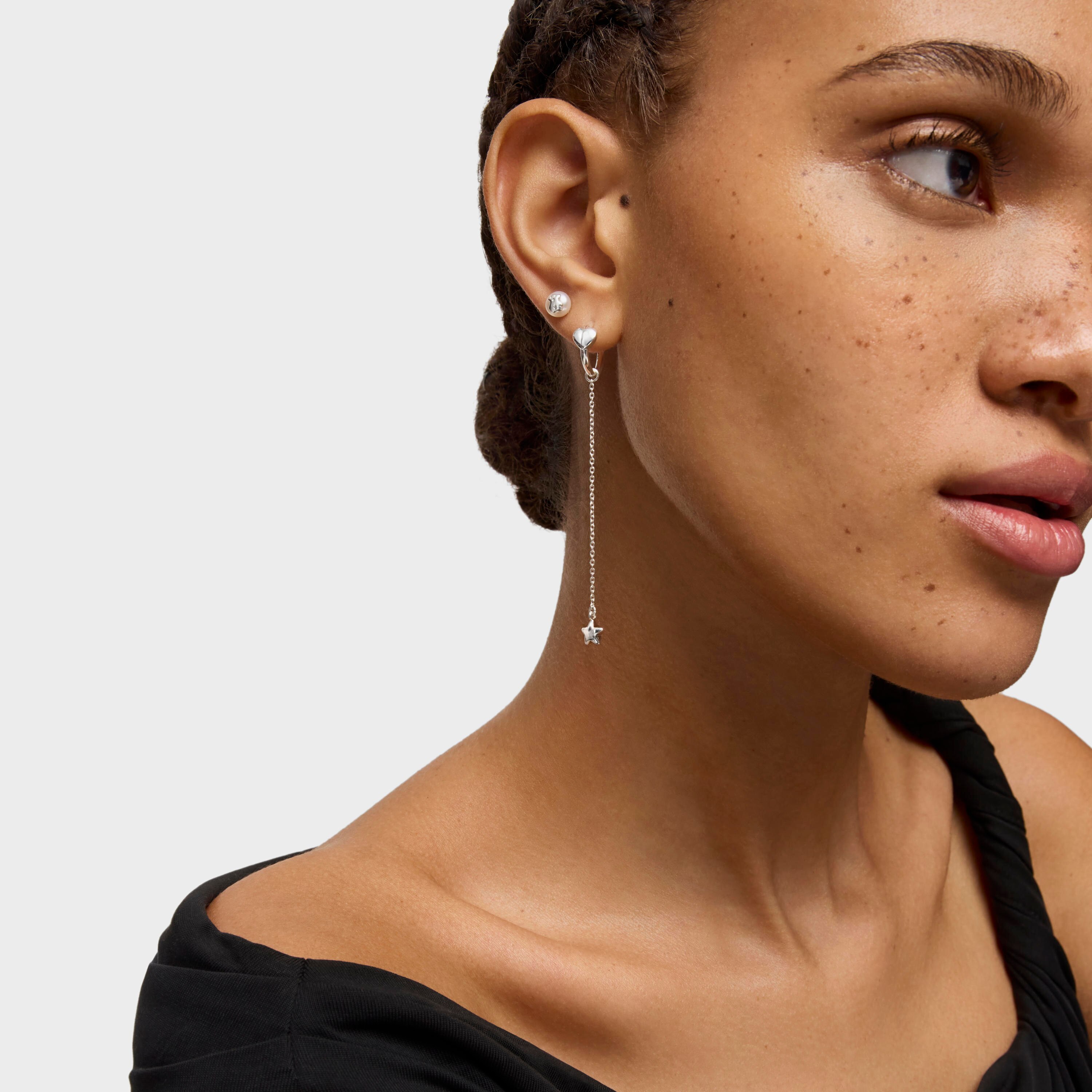 Long Silver Mini Icons Earrings