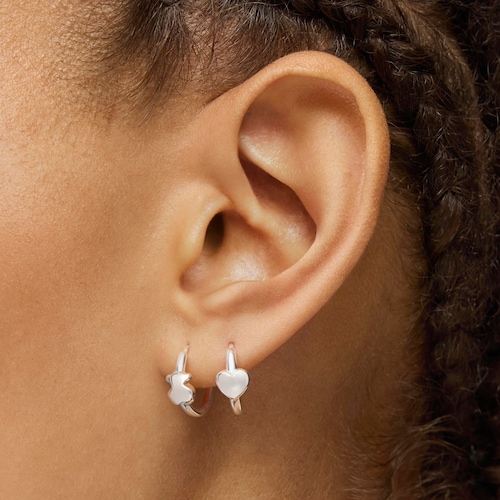 Pendientes largos de plata Mini Icons