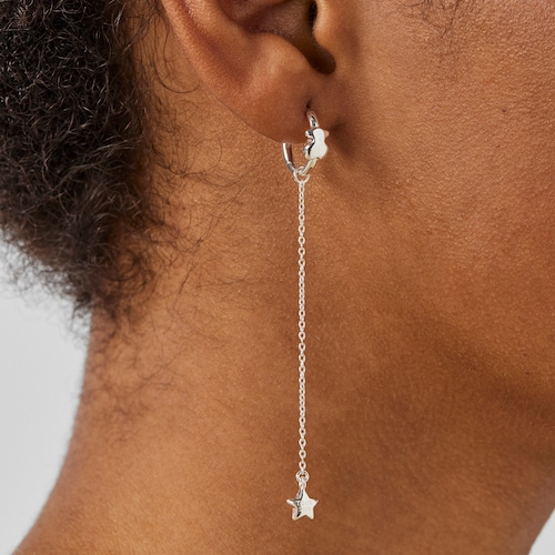Pendientes largos de plata Mini Icons