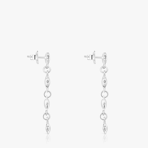 Long Silver Mini Icons motifs Earrings