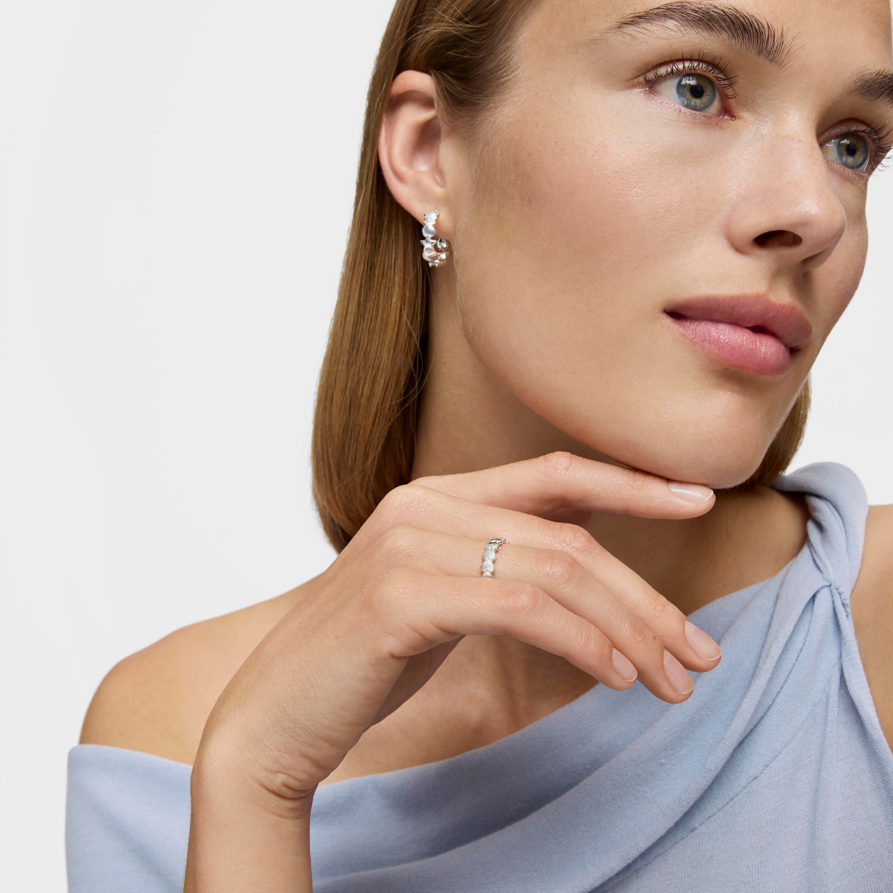 Silver TOUS Mini Icons Heart Ring with motifs