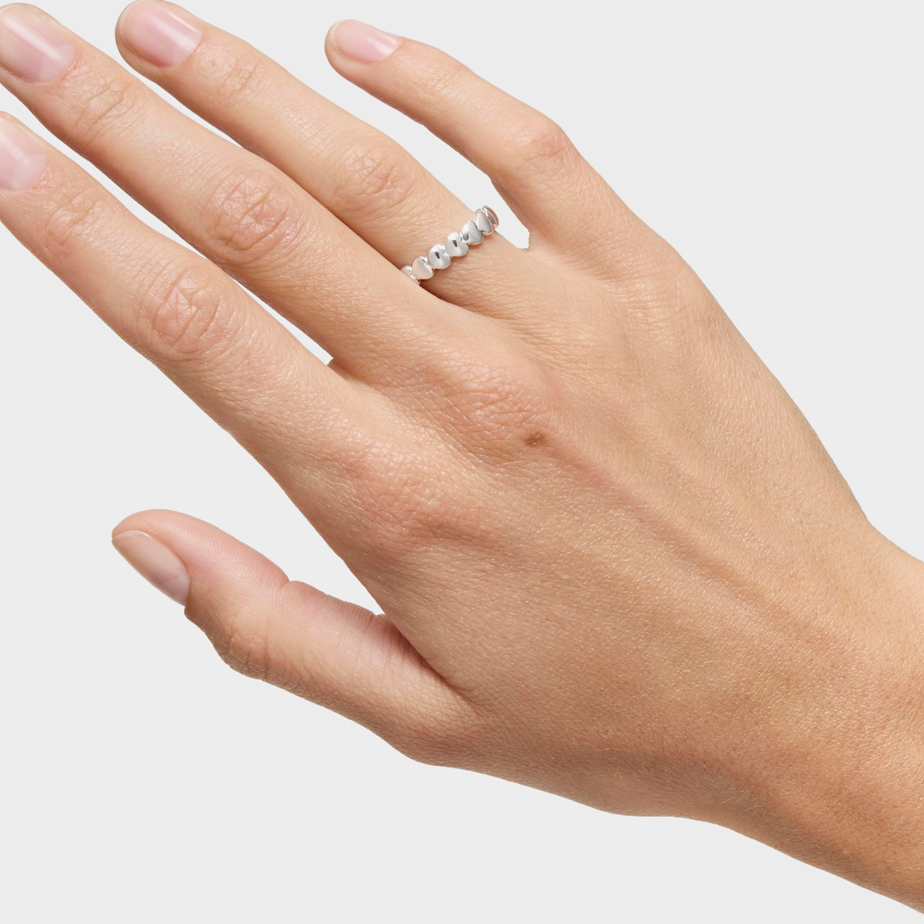 Silver TOUS Mini Icons Heart Ring with motifs