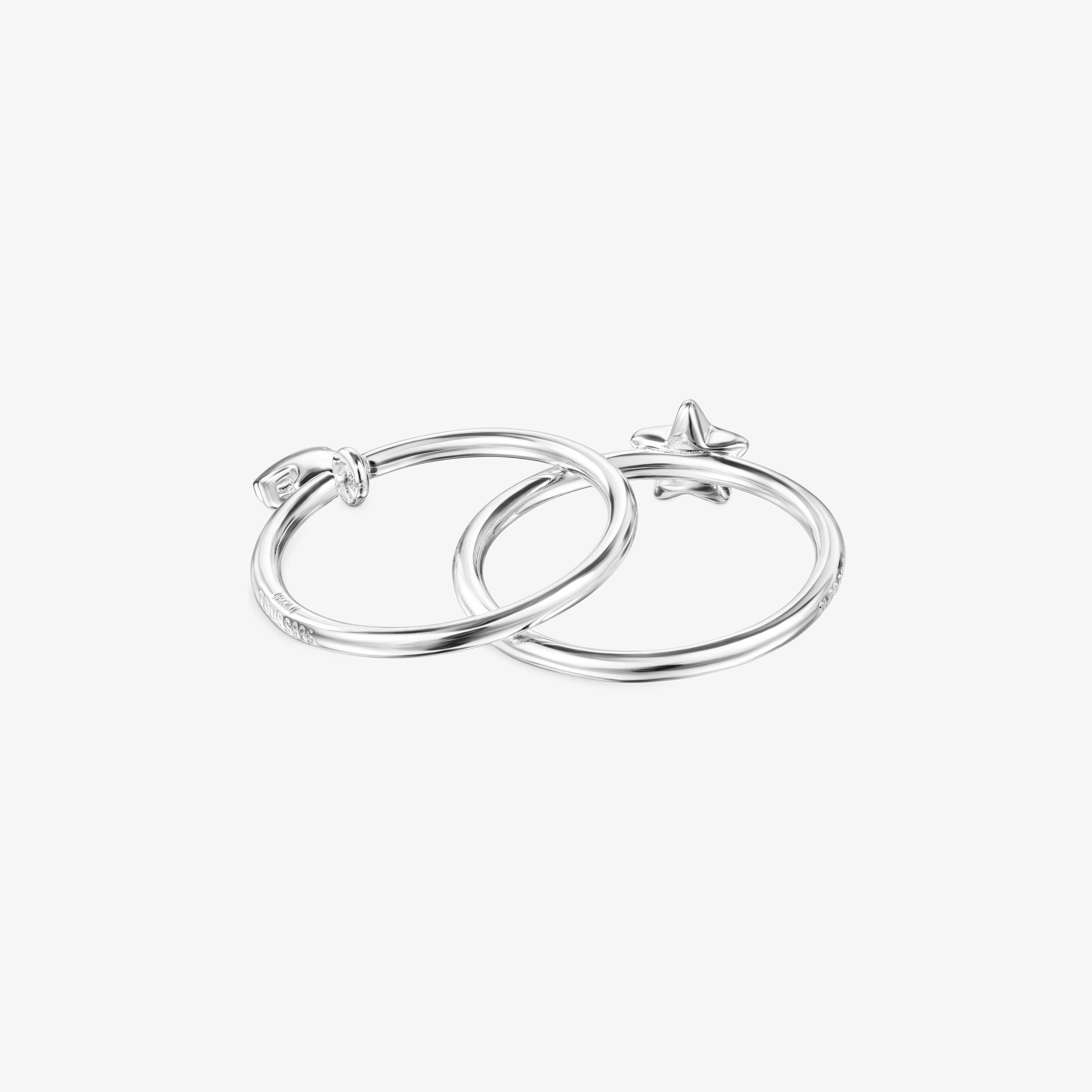 Silver TOUS Mini Icons bear-star motifs Rings set