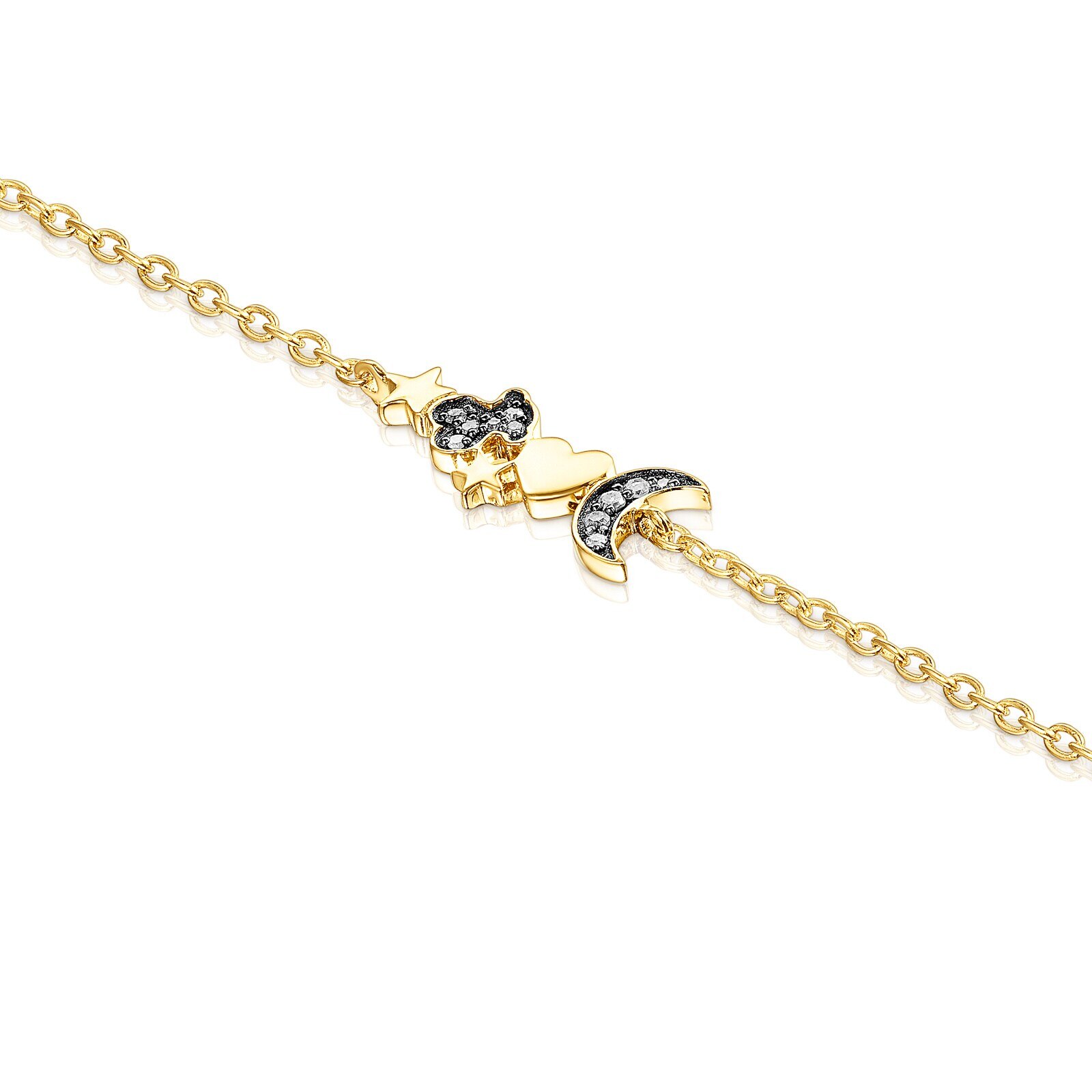 18K gold vermeil Nocturne Bracelet with Diamond charms