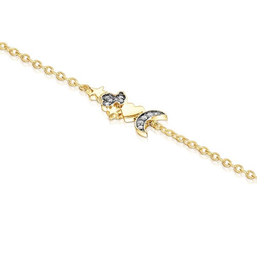 Silver Vermeil Nocturne Bracelet with Diamond charms