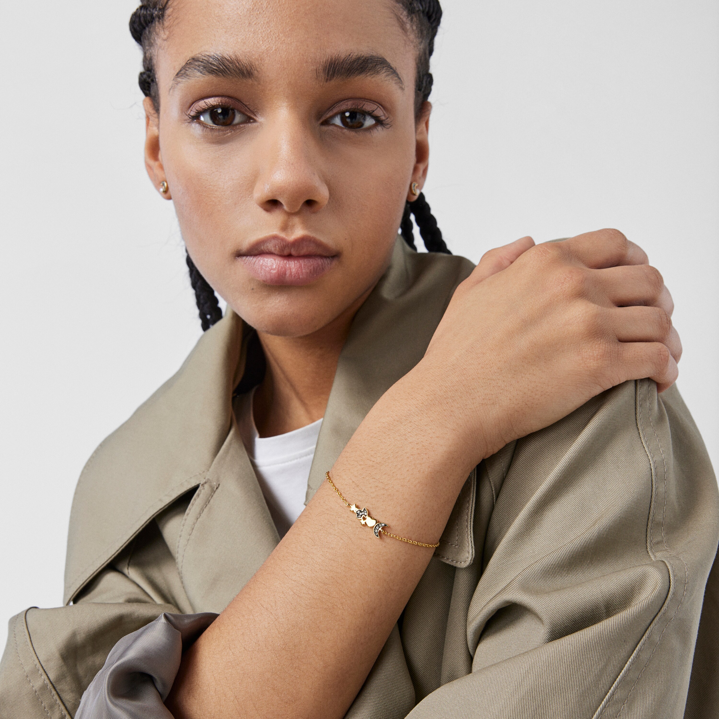 18K gold vermeil Nocturne Bracelet with Diamond charms