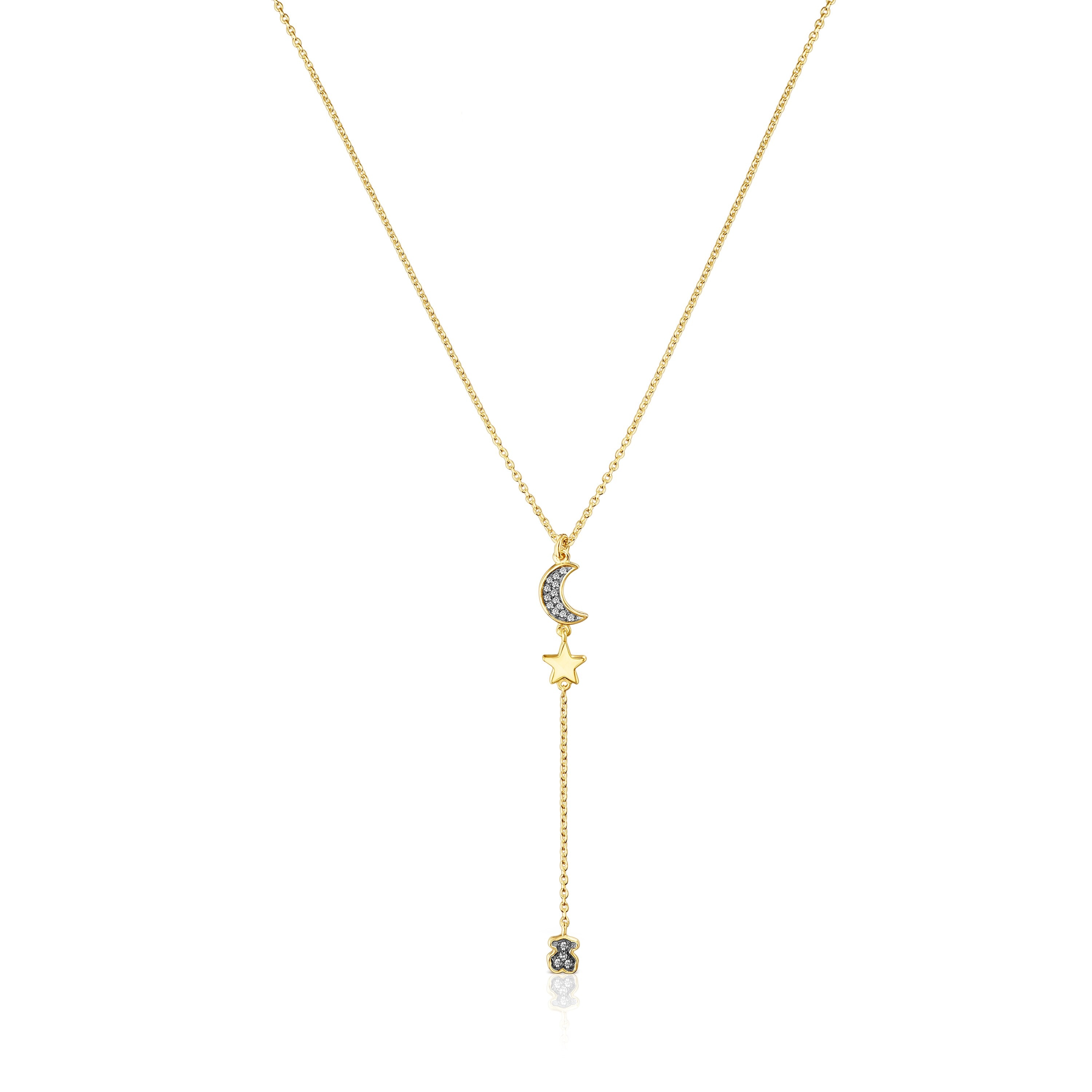 18K gold vermeil Nocturne Necklace with Diamond charms