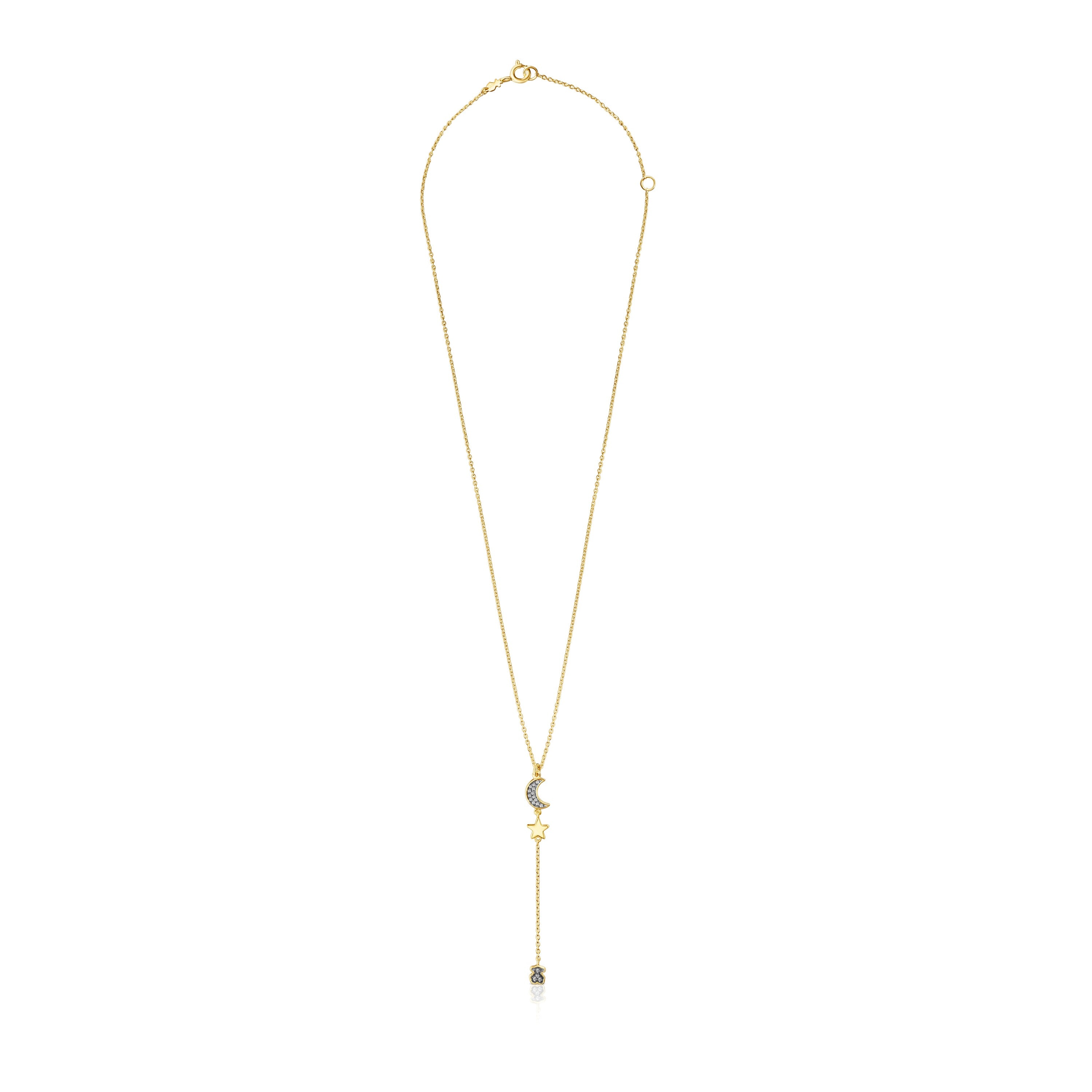 18K gold vermeil Nocturne Necklace with Diamond charms