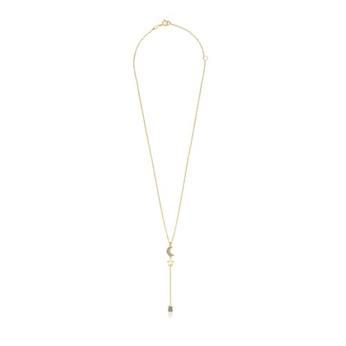 Collar con baño de oro 18 kt sobre plata y motivos de diamantes Nocturne