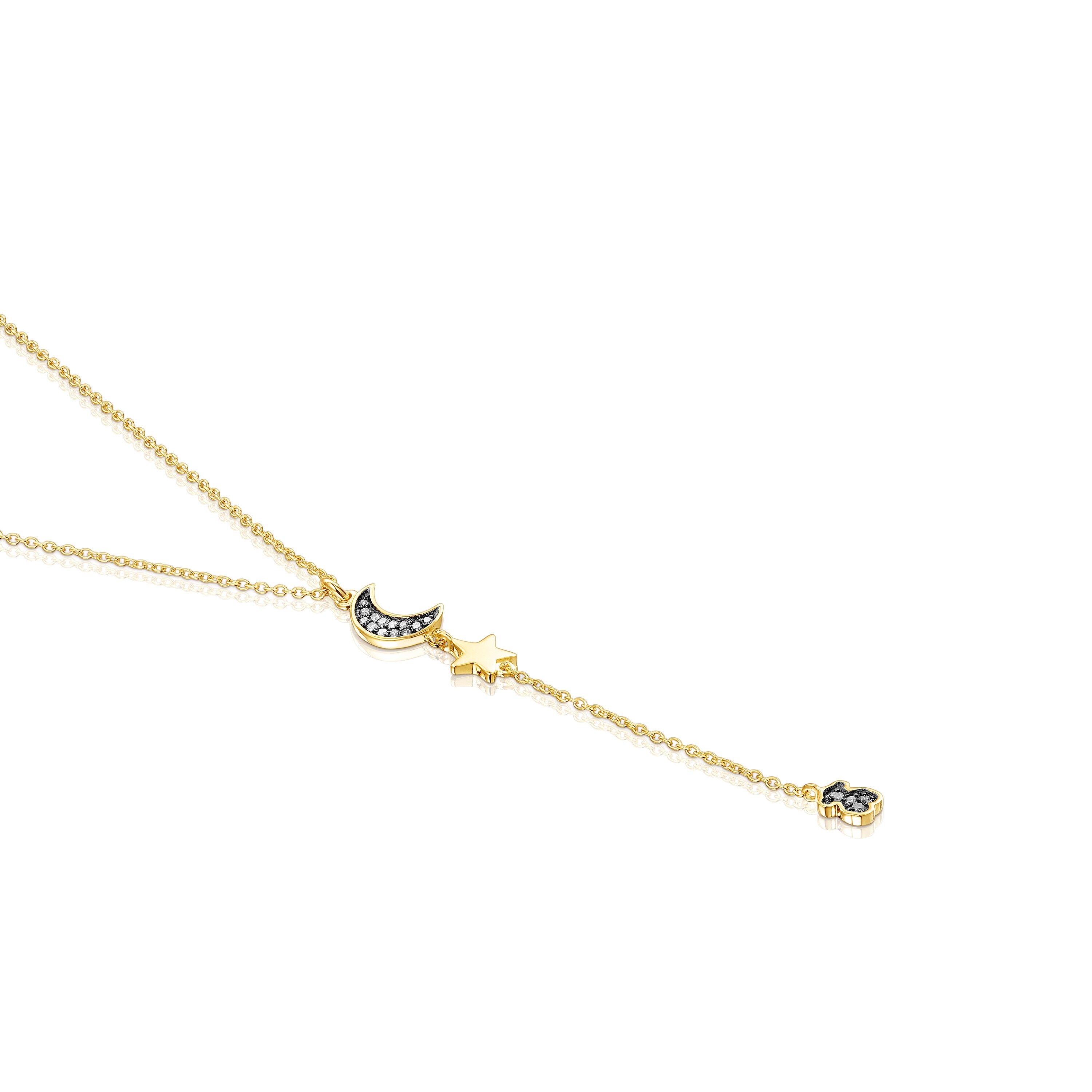 18K gold vermeil Nocturne Necklace with Diamond charms