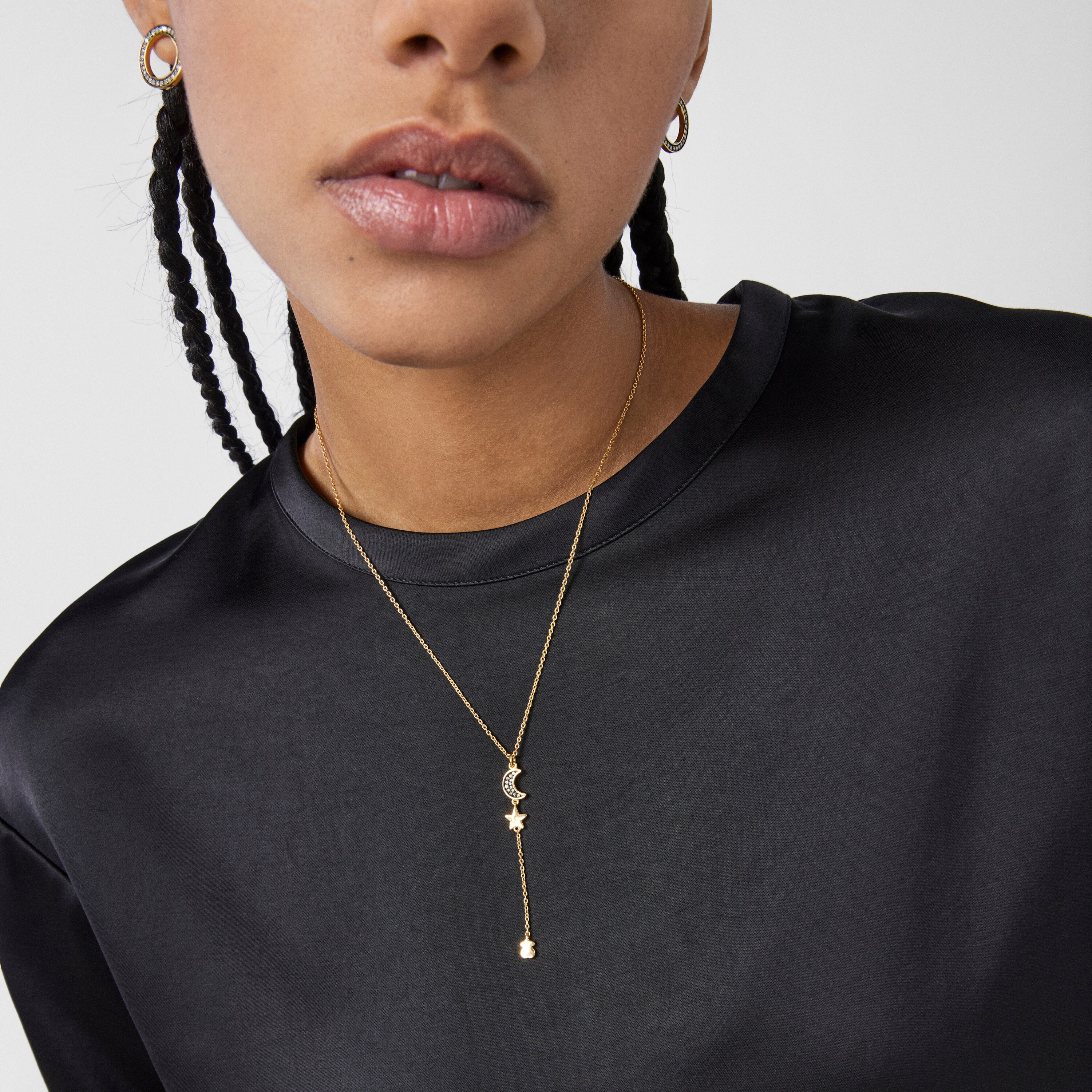 18K gold vermeil Nocturne Necklace with Diamond charms