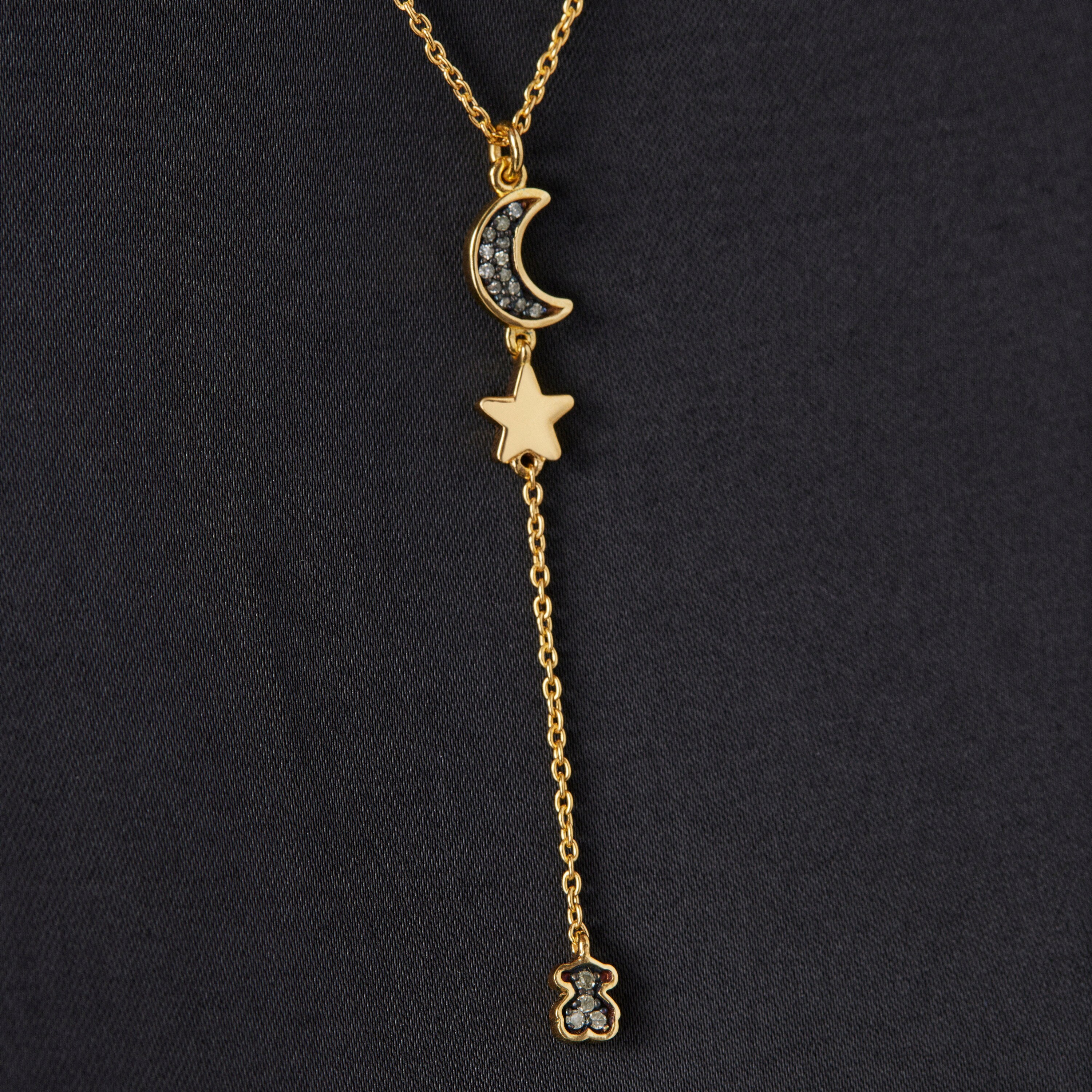 18K gold vermeil Nocturne Necklace with Diamond charms