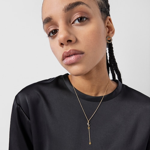 Collar con baño de oro 18 kt sobre plata y motivos de diamantes Nocturne
