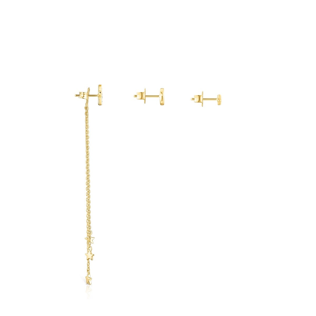 Set of Silver Vermeil Nocturne Earrings with Diamonds