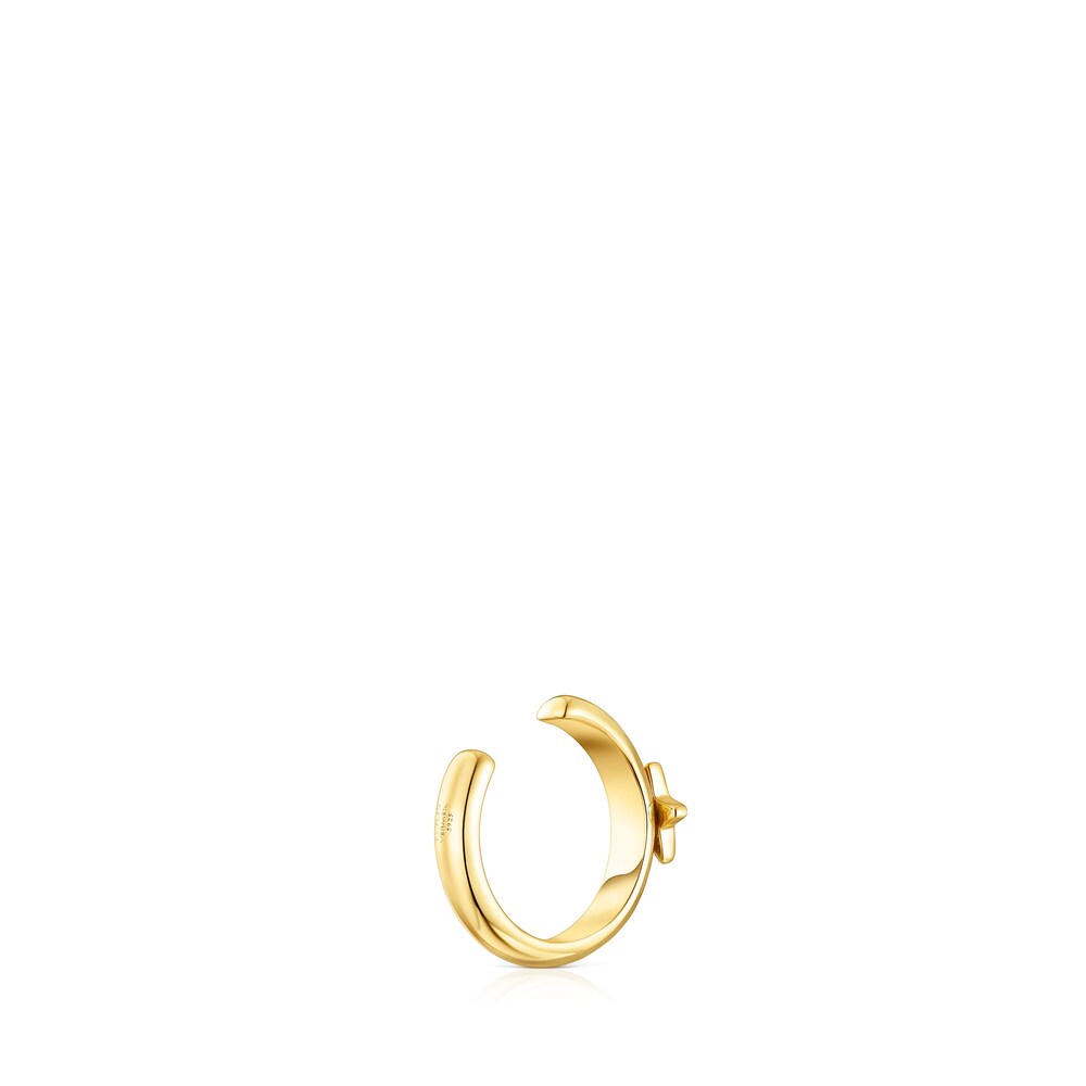 Earcuff con baño de oro 18 kt sobre plata y estrella de diamantes Nocturne image number 2