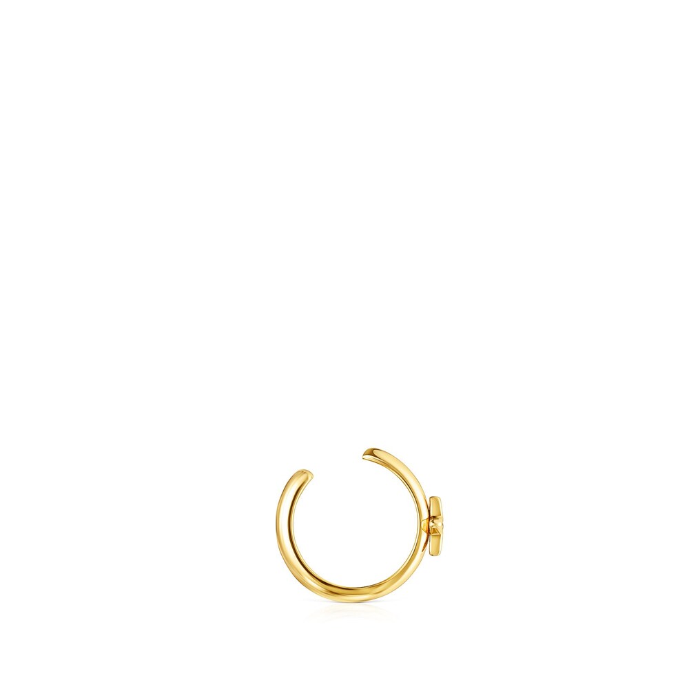 Earcuff con baño de oro 18 kt sobre plata y estrella de diamantes Nocturne image number 3