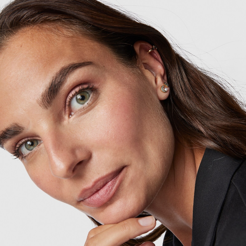 Earcuff Nocturne em Prata vermeil e estrela de Diamantes