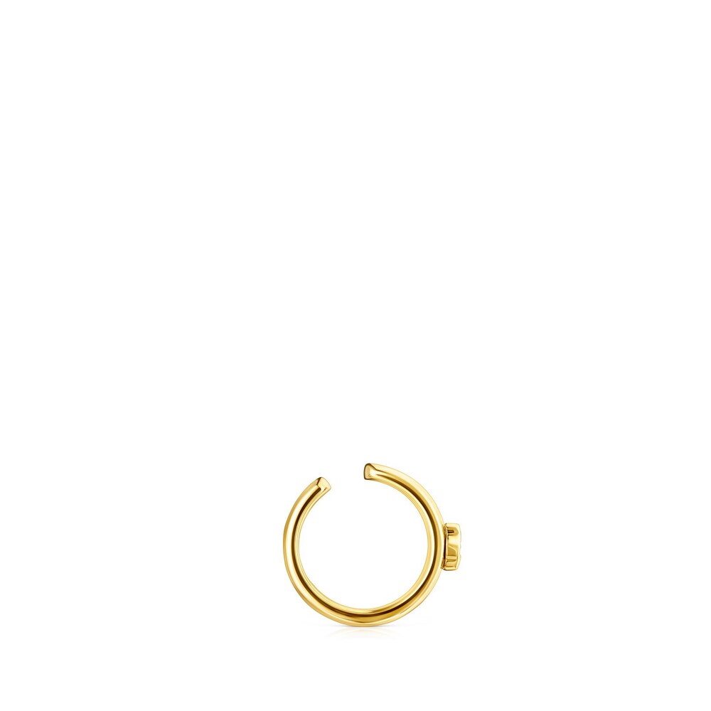 Earcuff con baño de oro 18 kt sobre plata y oso de diamantes Nocturne image number 3