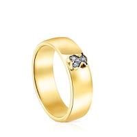 Silver Vermeil Nocturne Ring with Diamond bear