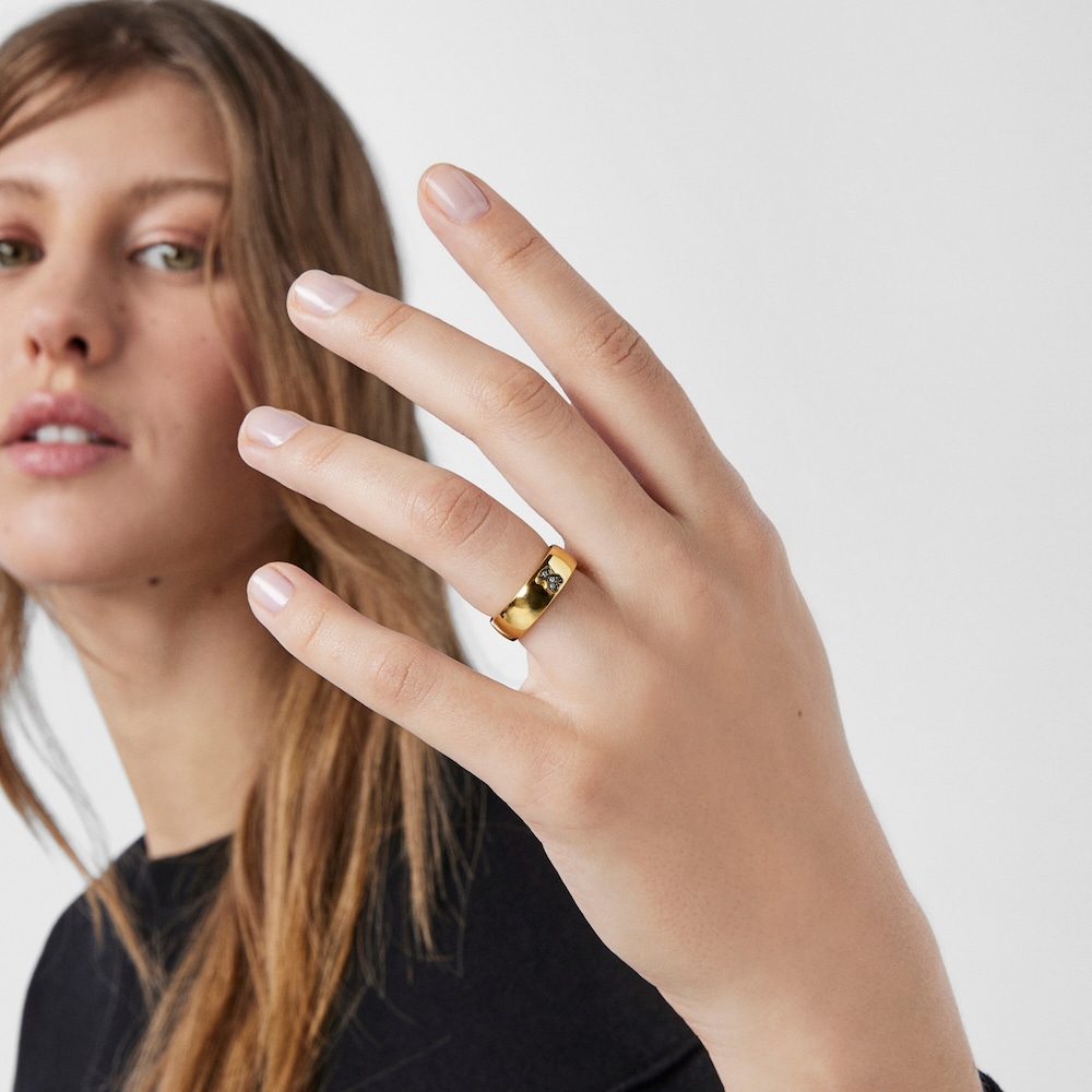 Ring Nocturne aus Vermeil-Silber mit Diamanten-B&auml;r