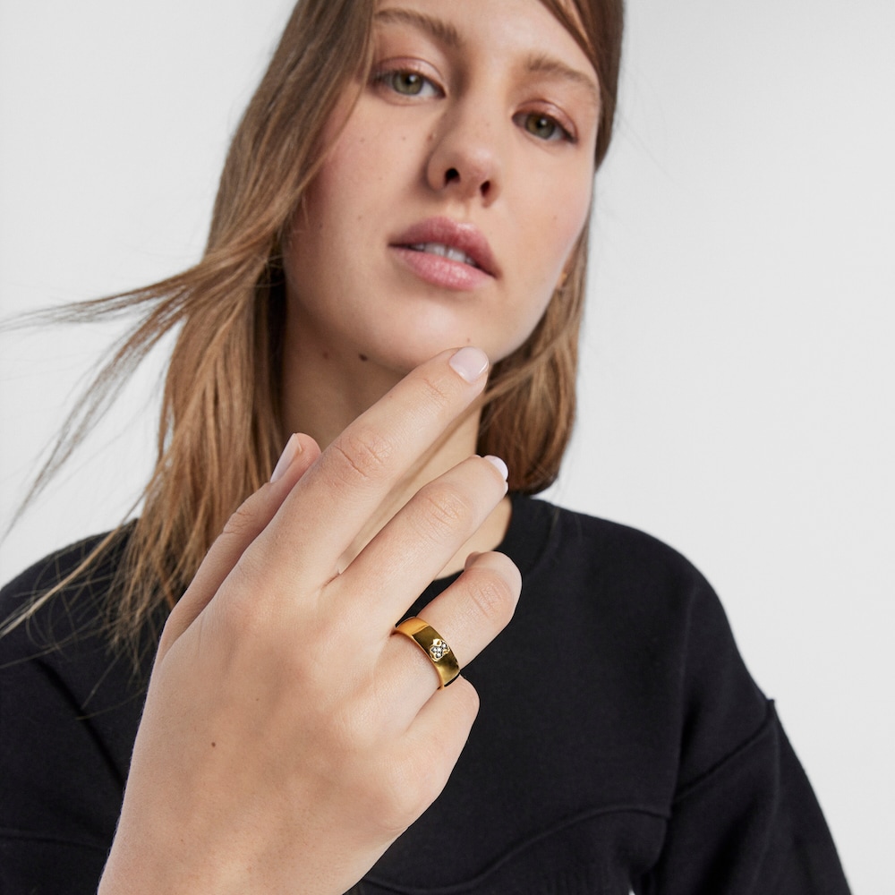 Ring Nocturne aus Vermeil-Silber mit Diamanten-B&auml;r