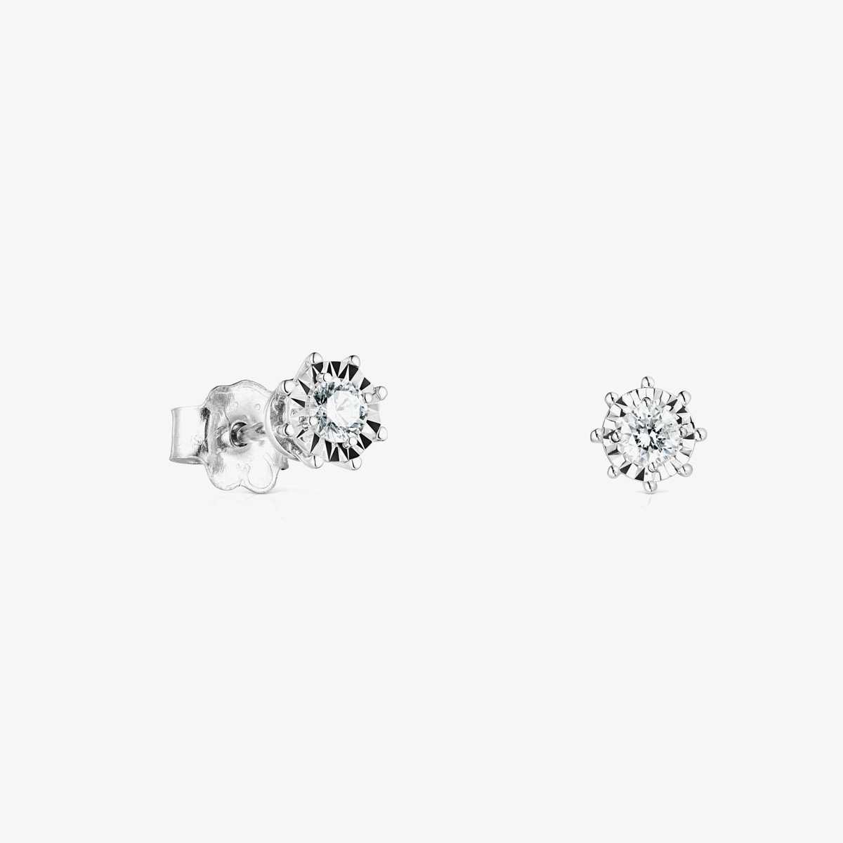 Tous - Pendientes De Oro Blanco Y Diamantes 0,31ct. Les Classiques - Plateado