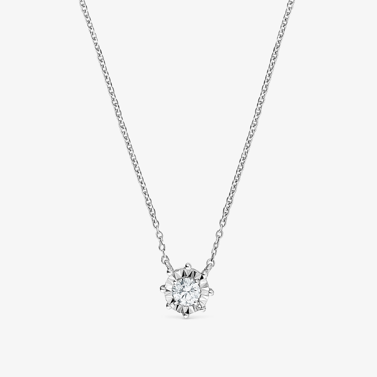 Tous - Collar Rosetón Pequeño De Oro Blanco Y Diamantes Les Classiques - Plateado