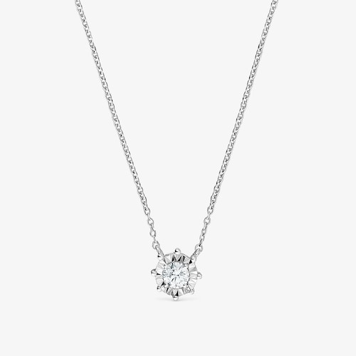 Collar roset&oacute;n peque&ntilde;o de oro blanco 18K y diamantes Les Classiques