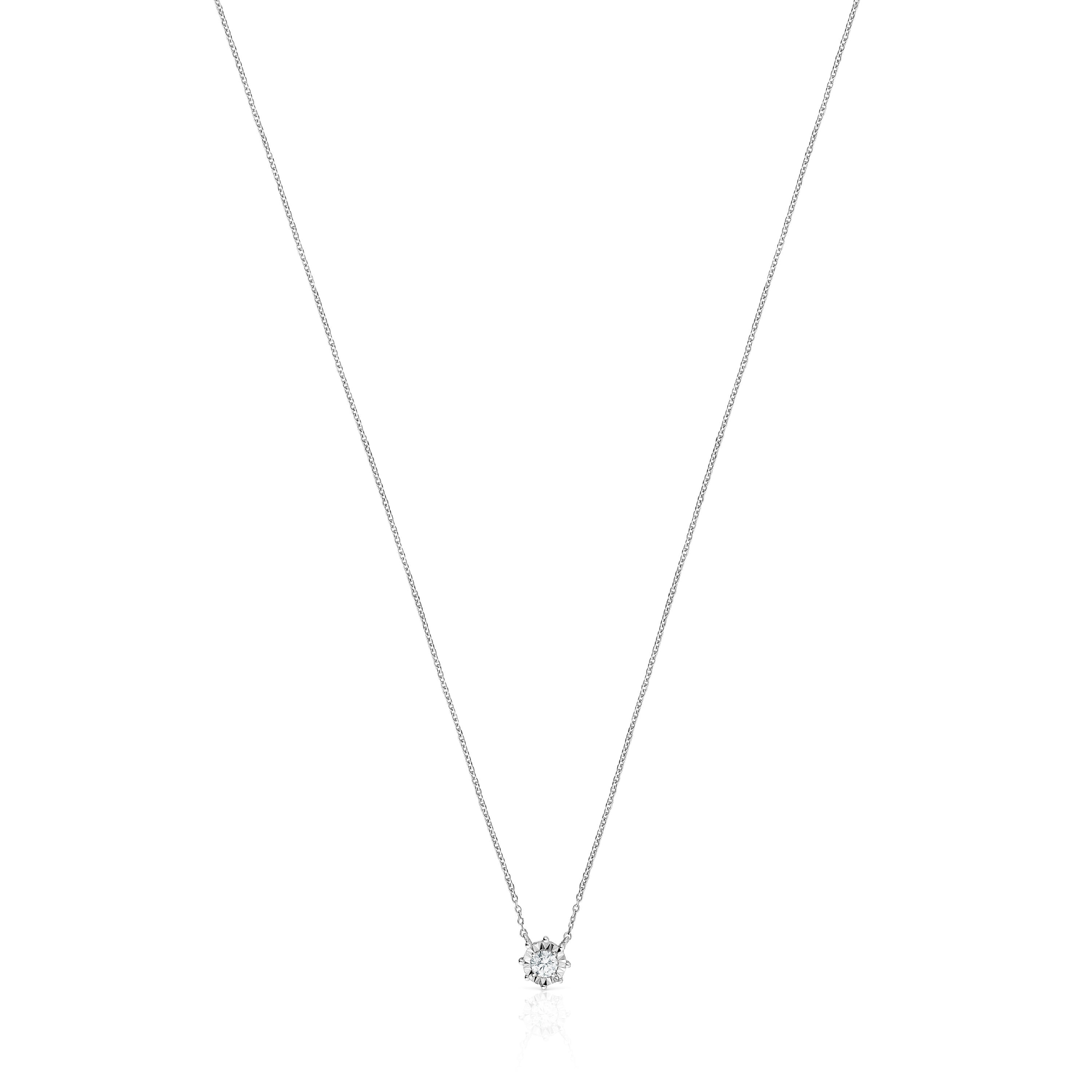 Collar rosetón pequeño de oro blanco y diamantes Les Classiques
