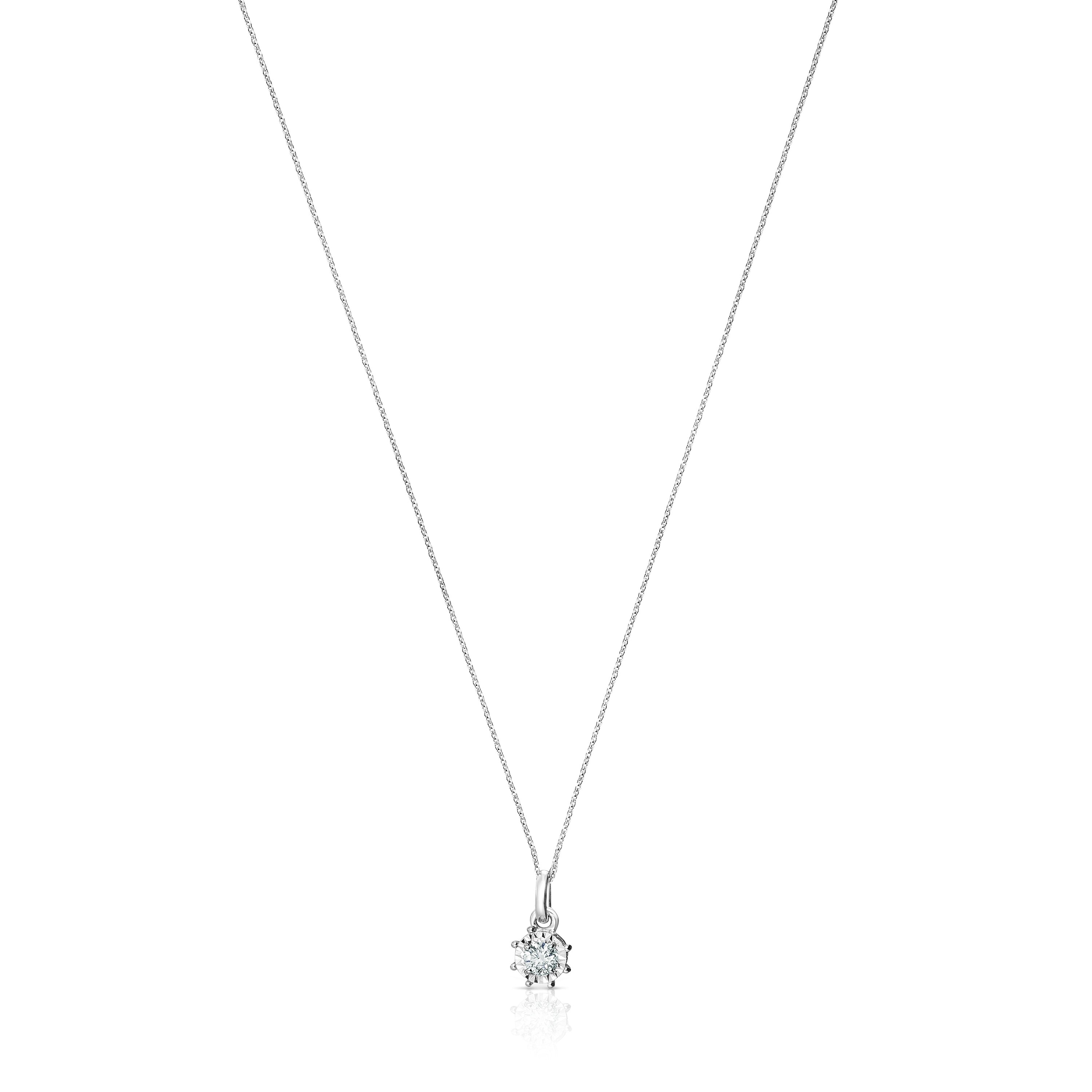 18K White gold Les Classiques Necklace with medium Diamond rosette